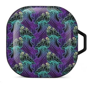 Haan patroon oordopjes hoesje compatibel met Samsung hard shell beschermhoes zwart-stijl