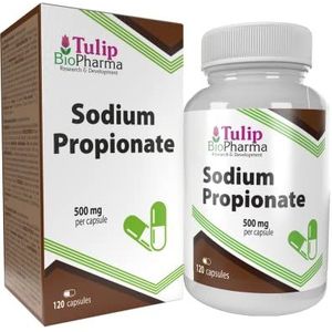 Natriumpropionaat (propionzuur) 500 mg 120 capsules, 3rd Party Lab getest, hoge sterkte supplement, gluten- en ggo-vrij