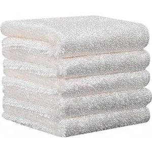 Niet-kras draad vaatdoek, herbruikbare keukendraad wonderreinigingsdoeken, multifunctionele draad vaatwasdoeken voor nat en droog voor vaat, gootstenen, fornuisbladen (wit, 5 stuks)
