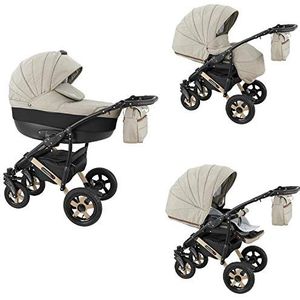Kinderwagen 2in1 3in1 Isofix Buggy autostoel wikkeltas Sev by ChillyKids 2in1 ohne Babyschale Sand XSE-7