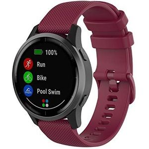 Yikamosi Compatibel met Garmin Vivoactive 4 Bandje,22MM Snelle release Zachte Siliconen Roestvrij stalen sluiting Vervangende Bandje voor Garmin Vivoactive 4/Venu 2,Wijn rood