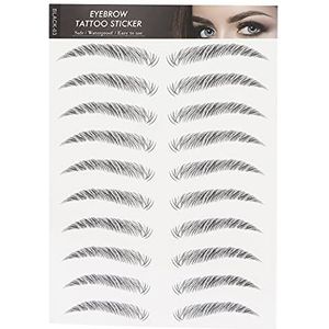 6D-wenkbrauwtattoostickers, Wenkbrauwvormende Stencils, Semi-permanente Haarachtige Waterdichte Valse Wenkbrauwen voor Dames in Boogstijl voor Vrouwen(ZWART-03)