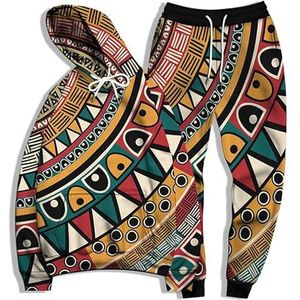 famesale Trainingspak voor heren, Afrikaanse Dashiki, 3D-print, hoodies en joggingbroeken, traditionele Dashiki, tweedelige set, casual outfit, # 1, XL