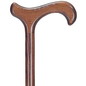 Wandelstok - Bruin Beukenhout - Derbygreep - Maximaal 96 cm - Belastbaar tot 100 kg