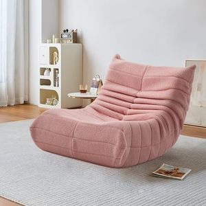 DAHUEN Zitzak voor volwassenen, zitzak voor woonkamer, modern, met comfortabel schuim met hoge dichtheid en traagschuim, voor woonkamer, appartement, leeshoek, spelletjes (roze)