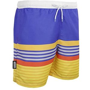 GUGGEN MOUNTAIN Zwembroek voor Heren Zwemshorts voor Het Strand Sneldrogende Zomer manvolk mannen met Strandbroek met Boardshort Korte Broek Geruit Geblok Patroon Linnen Kleur Blauw Geel XXL