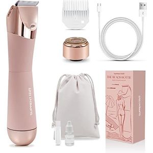 SUPRENT Bikini Trimmer Vrouwen Lichaam Ontharing, Pijnloze Schaamhaar Trimmer voor Vrouwen Bikini Armen Benen Oksels Oplaadbare Lady Shaver Waterdicht, Nat en Droog Gebruik