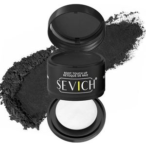 Sevich Aanzetpoeder, haarpoeder voor mannen en vrouwen, waterdichte haren, concealer, wortels voor dunner wordend haar, 4 g, zwart