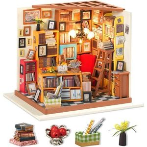 Robotime miniatuur 3d broeikas knutselsets Poppenhuis met meubels en accessoires Educatief speelgoed voor meisjes (Bibliotheek)