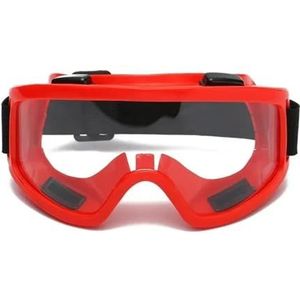 MJINA Anti-Splash Anti-Fog Slagvaste Oogwerk Veiligheid Beschermende Bril Voor Timmerman Rider Eye Transparante Werkveiligheidsbril (Rood)