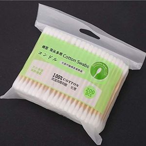 Wattenstaafje schoonmaken, Wood Stick Cotton Bud Bamboo Stick Cotton Buds, Lady for Gril
