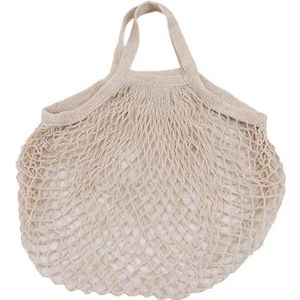 MZPOZB Draagbare Katoenen Mesh Tas Draagbare Herbruikbare Boodschappentassen Voor Fruit Groente Tas Katoen Mesh String Organizer Handtas Korte Handvat Netto Boodschappentassen Tote Mesh Tassen, Beige,