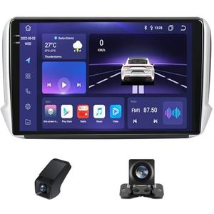 Autoradio 2 Din met Carplay Android Auto Wireless,geldt voor Peugeot 2008 1 2013-2020 10inch touchscreen Bluetooth Stereo Auto FM-radio RDSRadio/USB/AM/FM/Wifi achteruitrijcamera(NF-6)