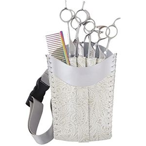 Een kapper, een heuptas, Schaar-kam organizer van echt leer, geschikt for 4 gereedschappen, verpakking van 4