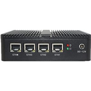 HSIPC J4125 Quad Core Firewall Micro Appliance, Mini PC, Nano PC, Router PC met 8G RAM 128G SSD, 4 RJ45-poort COM HDMI AES-NI Compatibel met Pfsense OPNsense