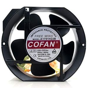 LMNCBVYA A1751H22B Rack Cooling Fan 220/230VAC 50/60Hz 0.18A - 17CM Fan for Efficient Cooling