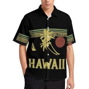Vintage Hawaiiaanse zomer heren shirts casual korte mouwen button down blouse strand top met zak 4XL