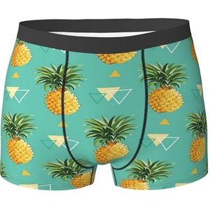 ZJYAGZX Tropisch fruit Ananas Print Heren Boxer Slips Trunks Ondergoed Vochtafvoerend Heren Ondergoed Ademend, Zwart, M