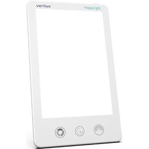 Verilux® HappyLight® Luxe UV-vrije led-therapielamp, helder wit licht met 10.000 lux, instelbare helderheid, kleur en countdown-timer