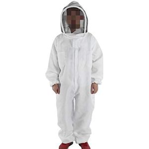 LTBEE Beekeeper Professionele Jumpsuit pak Bijenteelt Space Suit met Zelf Ondersteunende sluier voor Bee Keepers XL Thick white（1000g）