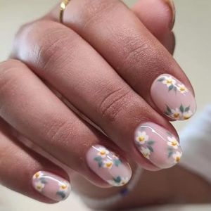 24 stuks vierkante glanzende Franse nep - acryl valse kunstmatige lijm voor vrouwen