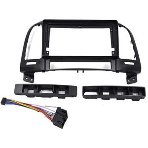Autoradio-fasciapaneelplaatframe 2 Din Autoradio Installatie GPS Plastic Fascia Paneel Frame En Kabel Voor Hyundai Voor Santa Fe Ix45 2009 2010 2011~2012 Dash Mount Kit Dashboardbekledingframe(Frame-c