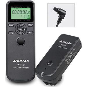 AODELAN Externe ontspanknop voor Canon - Afstandsbediening met Time-Lapse Intervalometer compatibel met EOS R5, 5D Mark II, 7D, 50D, 6D Mark II, EOS R3