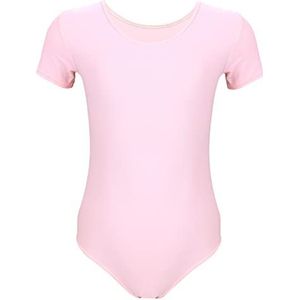 Aquarti Meisjes Balletpakje Gympakje met Korte Mouw, Lichtroze, 128