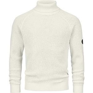 INDICODE Heren INHarlan Knit Sweater | Fijngebreide trui van katoen met col White Asparagus L