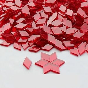 Mozaïek tegels mozaïek DIY tafellamp gekleurd glas decoratieve kandelaar handgemaakte materialen 200 G/zak 58 (kleur: rood-hoge transmittan)