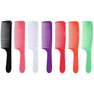 7Pcs Plastic Gebogen Kapper Clipper Kleurrijke Kam Kapsel S-vormige Clipper Platte Top Clipper Kammen Platte Hoofd Haar Snijden Kam Professionele Kapper Kam Kapper Kam Kappers Tool Accessoires