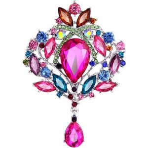 Kristal broche strass bloem dames broche glanzende waterdruppel broche pin hanger sieraden temperament sieraden cadeau voor meisjes dames