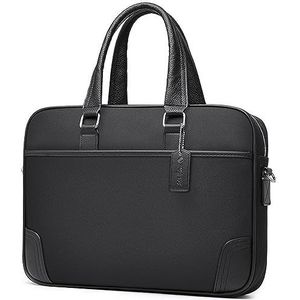 Aktetas voor heren heren aktetas vergadertas zakelijke tas voor werk kantoor, Noir, 30x9x40cm