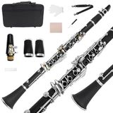 Yinfente Klarinet klarinet voor beginnende studenten klarinet met klarinet koffer, klarinet reinigingskit, klarinet mondstuk, kurk vet voor klarinet, eboniet klarinet (Bb)