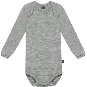 Dilling Body met lange mouwen van merinowol voor baby's, gemengd grijs, 98