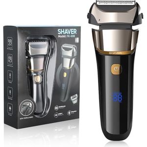 Mapille Scheerapparaat voor heren, elektrisch scheerapparaat voor mannen, nat en droog scheerapparaat, met led-display voor baardtrimmer, oplaadbaar USB-scheerapparaat, wasbaar