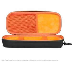 Szaerfa Draadloze microfoonhoes voor JBL PartyBox ES, opbergtas voor draagbare Bluetooth Handheld Mic Systeemmicrofoons, Mic Hard EVA Shell Pouch voor zingen of karaoke (zwart oranje)