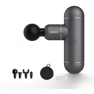Massagepistool, mini massage gun, massageapparaat met 3 snelheden, elektrisch handmassageapparaat met 4 massagekoppen voor nek, schouders, rug, 1500 mAh - 2500 mAh