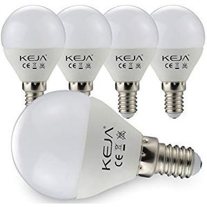 KEJA E14 LED-lampen 5 stuks 7Watt, 600 lumen per gloeilamp, komt overeen met 60 watt gloeilamp, 2700 Kelvin warm wit, 270 ° stralingshoek spaarlamp