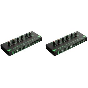 Goufride 2X 6 Kanalen Mini Hoofdtelefoon Versterker HA400 Ultra-Compact Stereo Audio Versterker Oortelefoon Amp voor Muziek