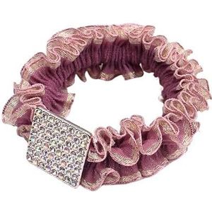 Elegante bloem scrunchies vrouwen meisjes elastische haar elastiekjes accessoires stropdas haar ring touw paardenstaart houder hoofdtooi (kleur: 25 paars)