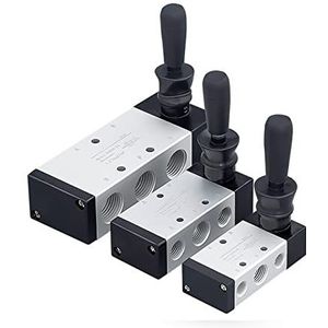 XFMZFUBD Handmatige handgreepsleutel, luchtventielschakelaar 4H210-08, 4H310-10, 4H410-15, pneumatische bediening, 2 posities, 5 aansluitingen, omkeerbaar, 1/4 inch, 1 stuk (4H310-10, met 4 mm fitting