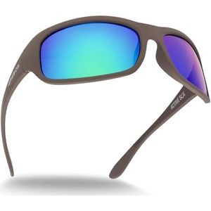 ActiveSol EREBOS Zonnebril | Bijzonder donker voor lichtgevoelige ogen - Cat. 4 | gepolariseerd tegen reflecties | UV 400 bescherming | bij fotofobie, Maat L, groene glazen, paarse tint