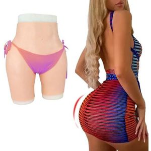 Adima Siliconen vagina slipje verbergen gaffel boxer slips heupen shaper controle shorts heup enhancer ondergoed voor crossdresser,Wheat colored,Basic