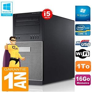 Dell PC Tour 9020 Core I5-4570 Ram 16 GB harde schijf 1 TB DVD-brander WiFi W7 (gereproduceerd)