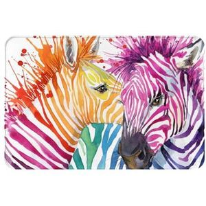 GloGlobal Leuke zebra print van wilde dieren, deurmat badmat antislip vloermat, zachte badkamertapijten absorberende badkamermat 40 x 60 cm