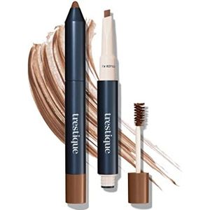 trestique Brow Pencil And Gel, Refillable Eye Brow Pencil With Built-In Brow, Clean Beauty Eyebrow Pencil And Brow Gel, Sustainable 2-In-1