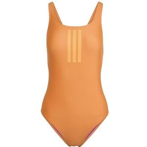 adidas Mujer 3 STRIPES V-BACK SWIMSUIT, Pure Orange/Pure Tangerine, 30