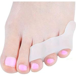 Jinlanshop 4 stuks teenspreiders siliconen teenscheider & beschermer voor kleine tenen universele maat - teenslippers wit voor voorkomen overlappend wrijven, eenheidsmaat