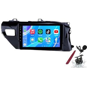 Android 14 Autoradio Sat Navi voor T-oyota HILUX(2016-2018) 9 Inch Touchscreen Multimedia Speler met Draadloze Carplay GPS Navigatie FM RDS Bluetooth 5G-WiFi SWC DSP,M100s